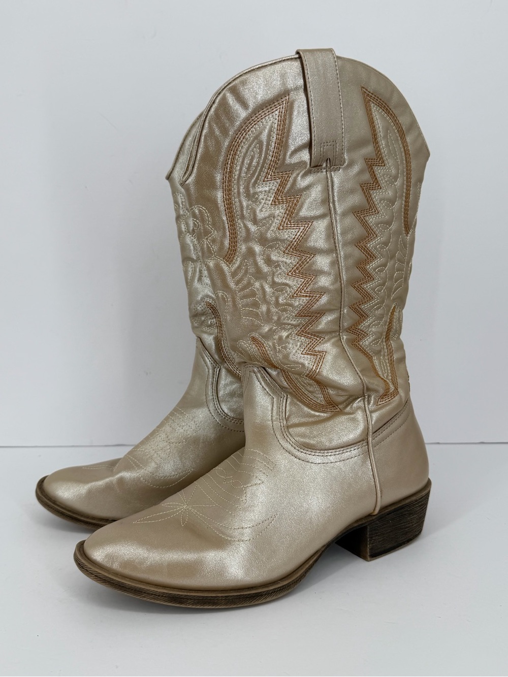 COCONUTS by Matisse Lasso Round Toe Cowboy  Womens Gold Casual Boots LASSO 11
